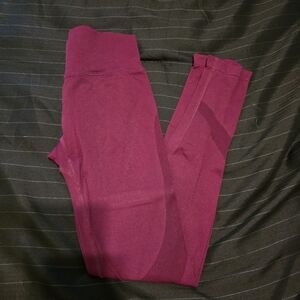 Burgandy High-Waisted Leggings